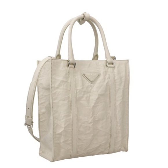 Prada White Bag Shoulder Leather Bianco - Picture 1 of 9